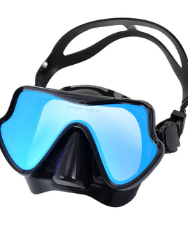 Snorkel Diving Mask Swimming Goggles Silicone Skirt Scuba Mask With Colorful Lens Tempered Glass Wide View For Adult Youth