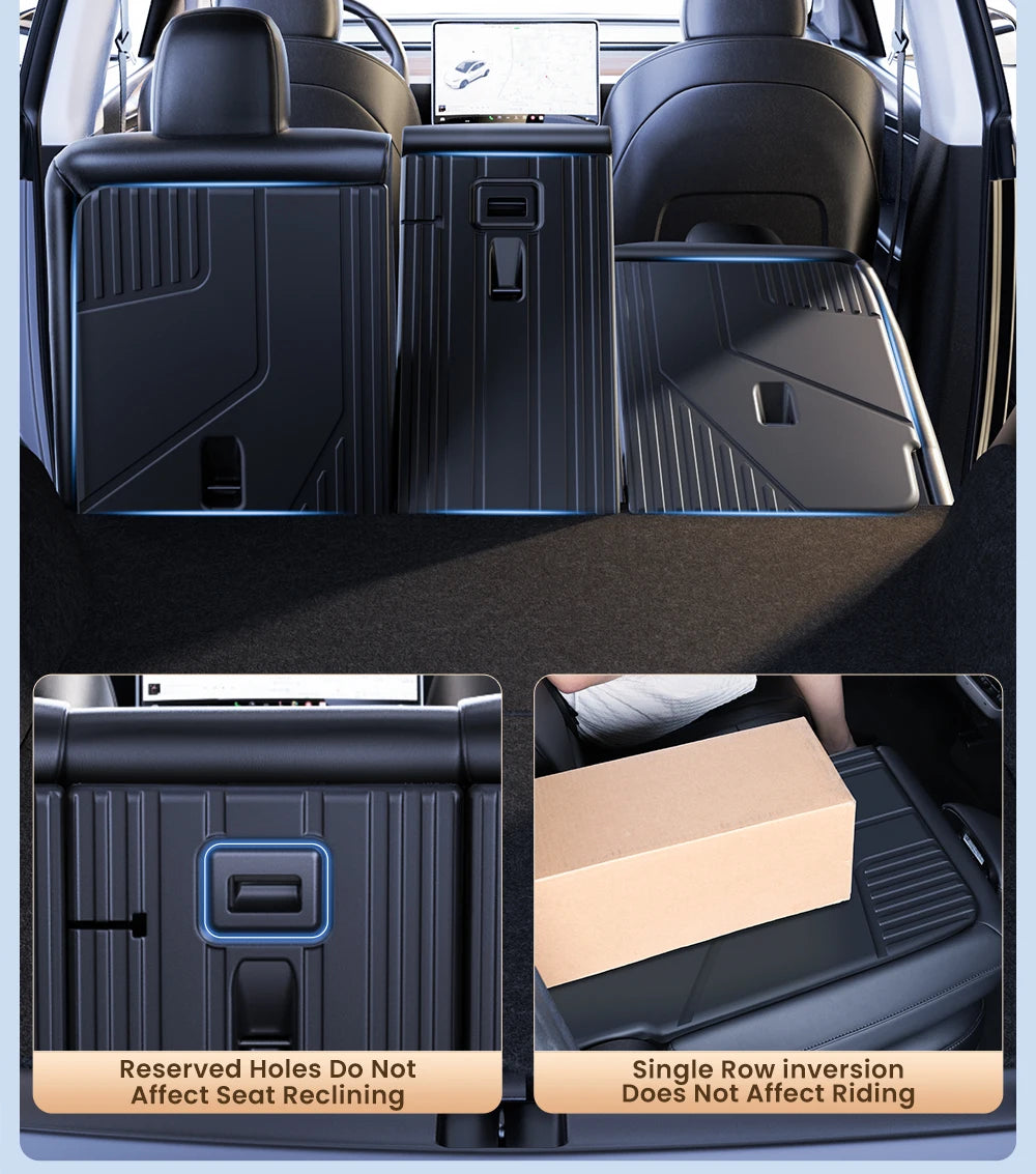 Rear Seat Backrest Protection Mat for Tesla Model Y Juniper 2021 2025 TPE Cargo Seat Cover