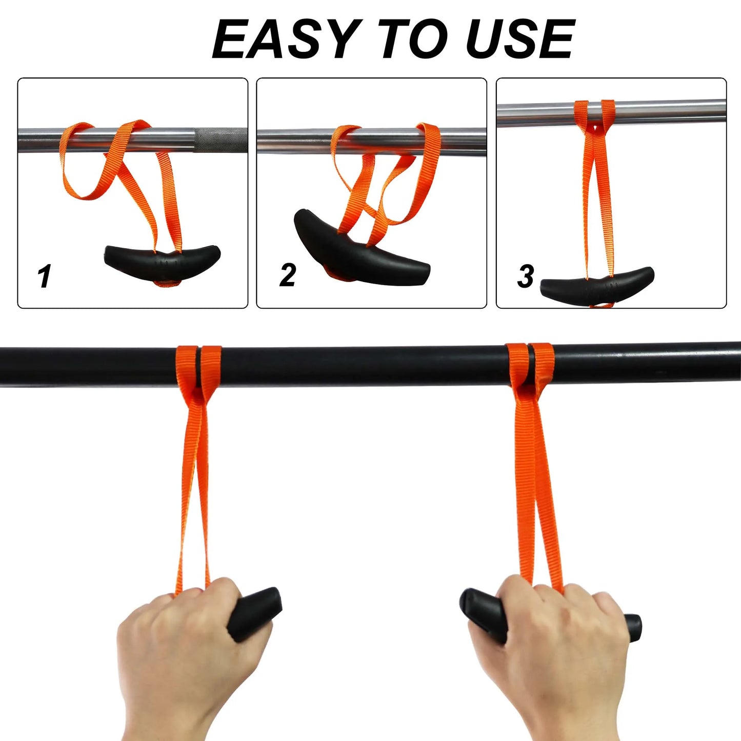 Pull Up Handles Rubber Neutral Grip Heavy Duty Cable Machine Handles Weight-lifting Multifunction Gym Equipment