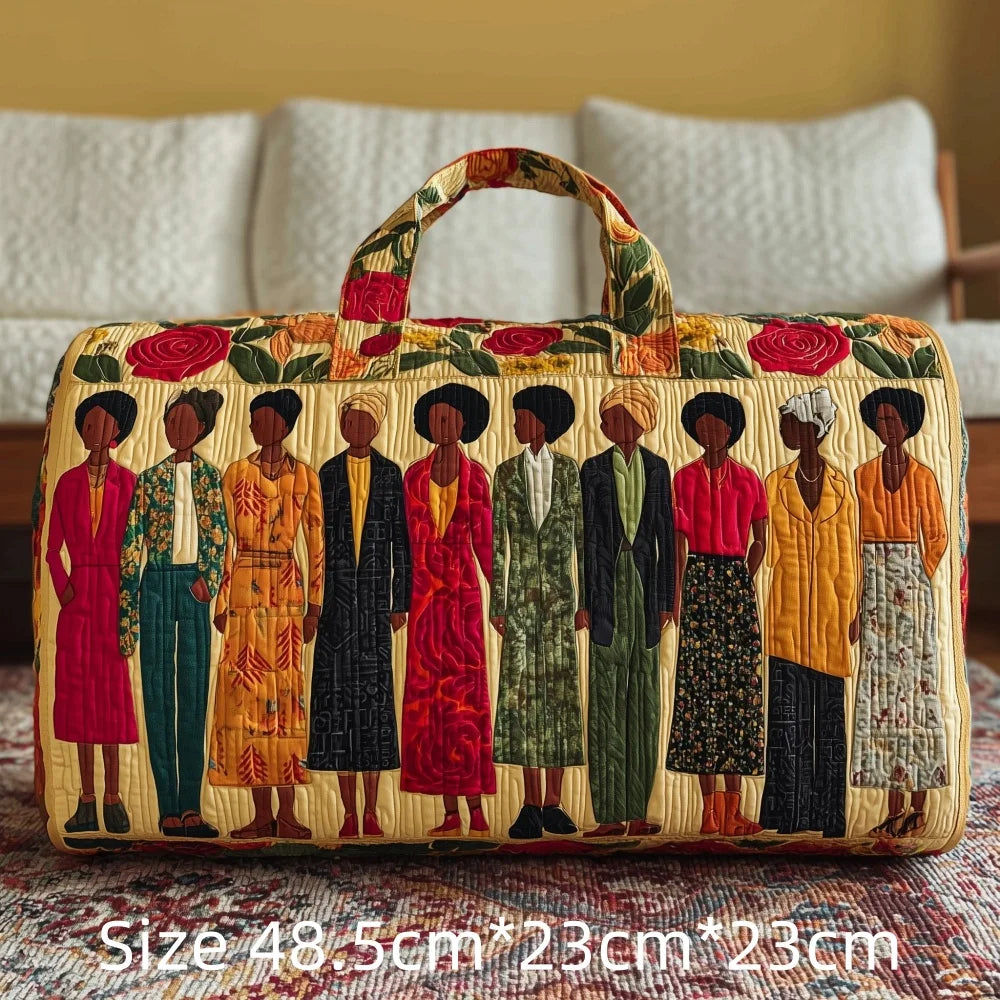 3D Quilted African Tote Bag for Women Colorful Tribal Print African Ladies Sunset Fruit Basket Gym Boho Festival Overnight Bags