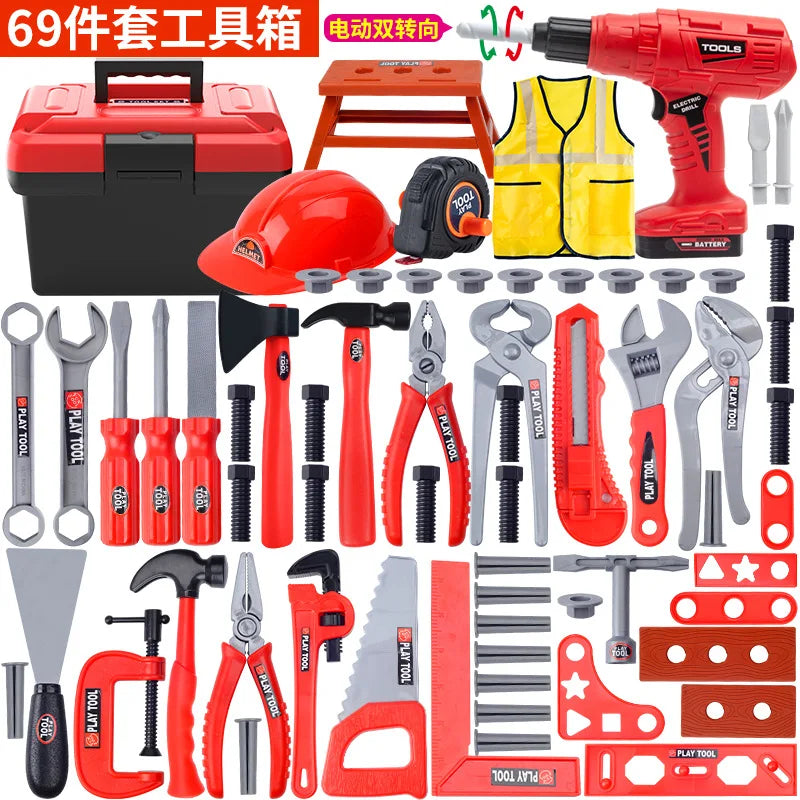 Kids Toolbox Kit Educational Toys Simulation Repair Tools Toys Drill Plastic Game Learning Engineering Puzzle Toys Gifts For Boy