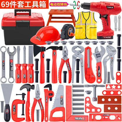 Kids Toolbox Kit Educational Toys Simulation Repair Tools Toys Drill Plastic Game Learning Engineering Puzzle Toys Gifts For Boy