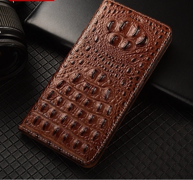 Luxury Genuine Leather Wallet Flip Case for Samsung Galaxy S26 / S25 / S24 / S23 / S22 / S21 / S20 Ultra, Plus, FE – Magnetic Kickstand Vintage Business Cover