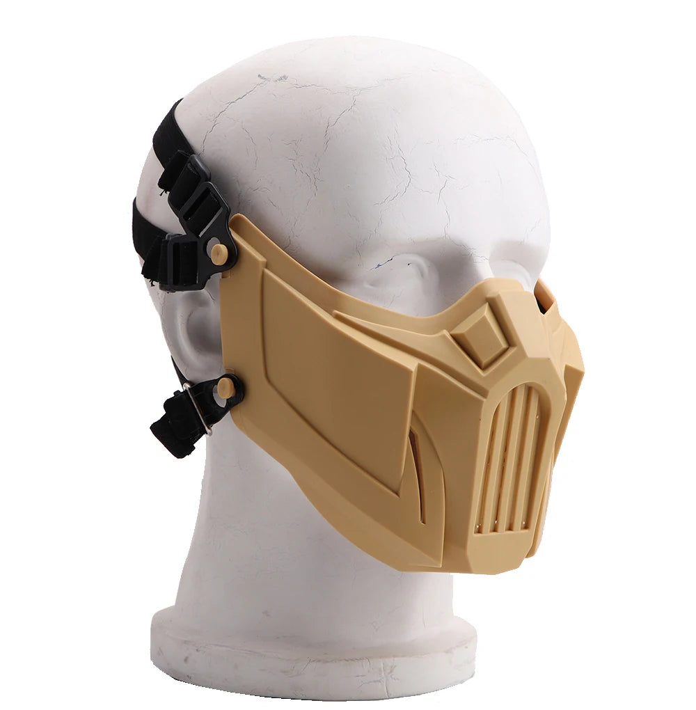 Tactical Airsoft Mask Outdoor Paintball Half Face Iron Warrior Protective Mask Shooting Protection Mouth Mask Hunting Equipment