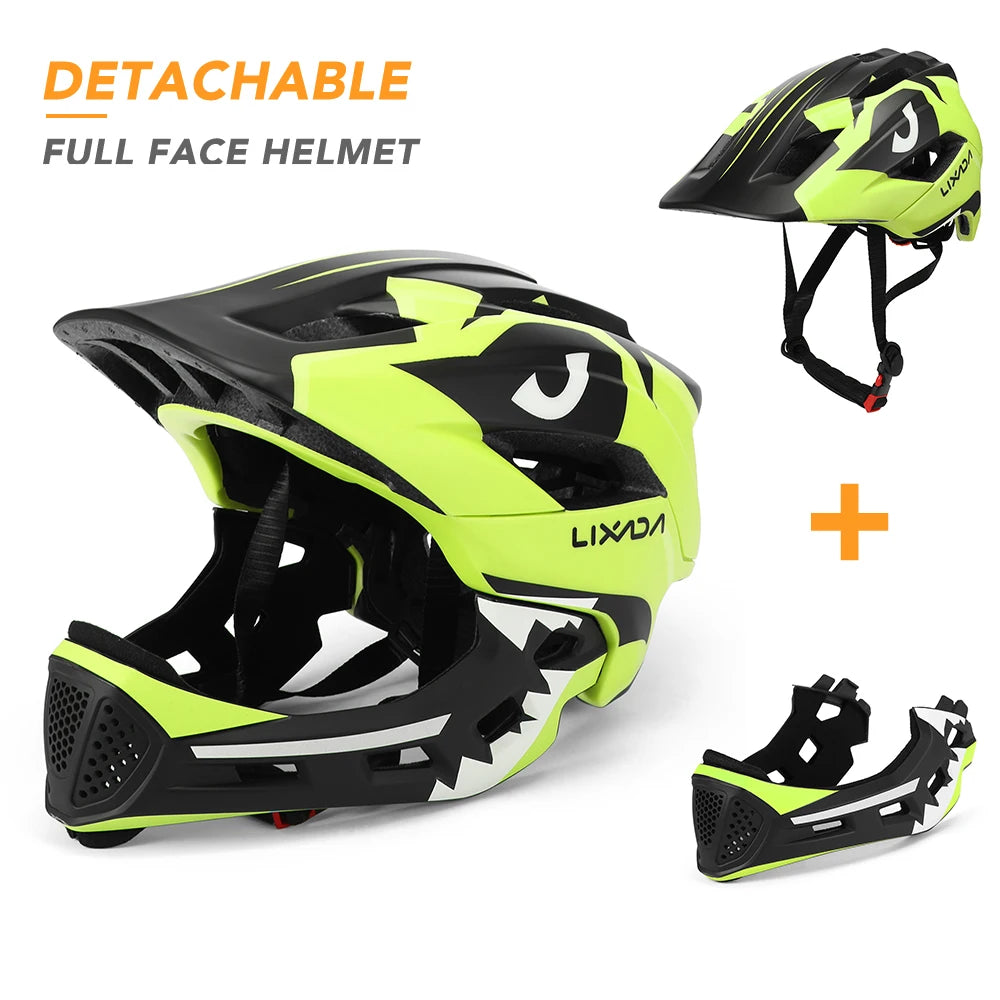 Kids Detachable Full Face Cycling Helmet For Bike Skateboard And Roller Skating
