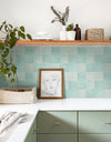 3D Tile Stickers, Self-adhesive Green Tile Backsplash for Kitchen Bathroom, Waterproof, Matt, 30 x 30cm, Interior Wall Decor