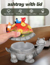 Resin Ashtray with Lid, Waterproof Ash Tray, Turtle Decor, Ashtray for Home Office, Outdoor and Indoor