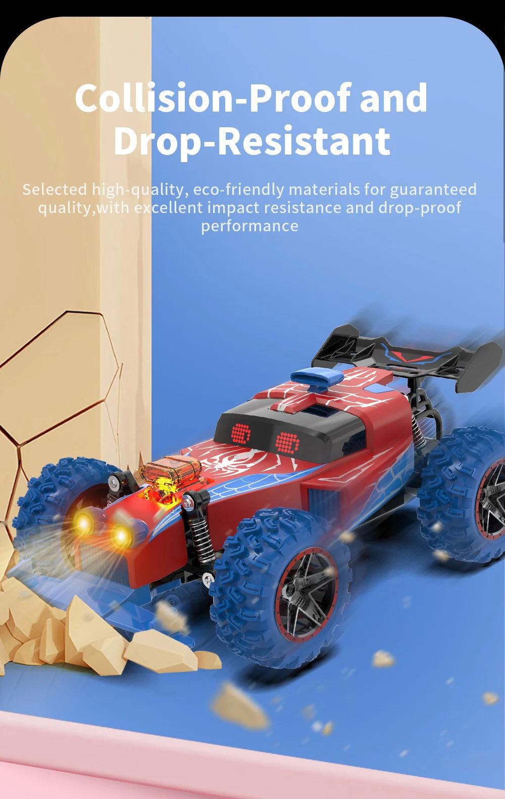 High Speed RC Car With LED Lights Sports Off-road 2.4GHz Remote Control Climbing Vehicles Cars Toys for 's Toy