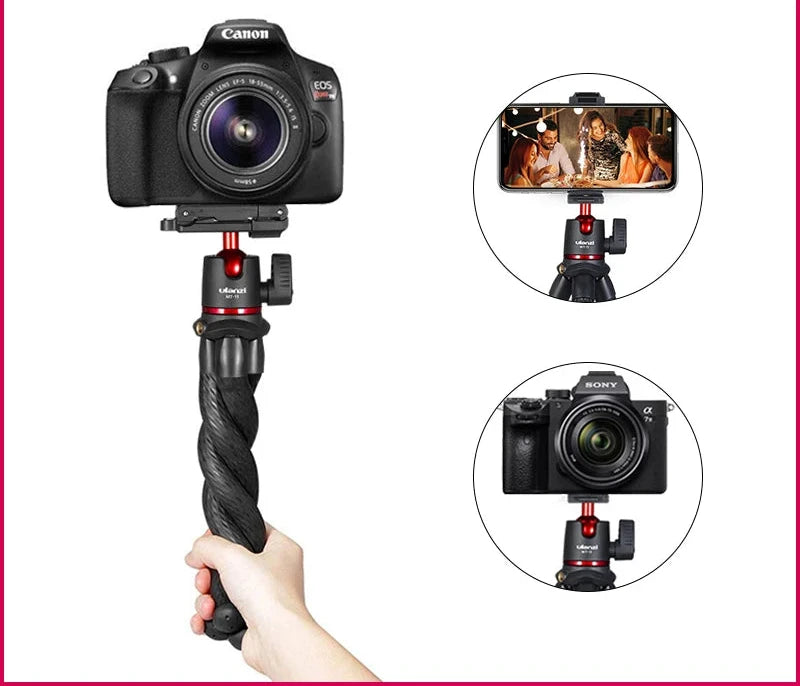 Flexible Octopus Tripod Smartphone DSLR SLR Vlog Tripod Travel Portable 2 in 1 Tripod Extend 1/4 Screw Magic Arm