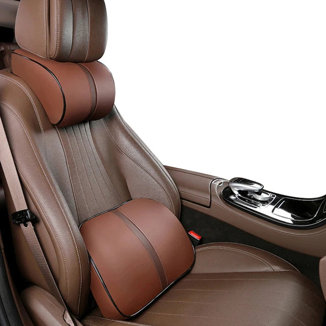 PU Leather Car Headrest Breathable Head Neck Rest Pillow Memory Foam Car Seat Head Support Pillow Neck Cushion Car Accessories