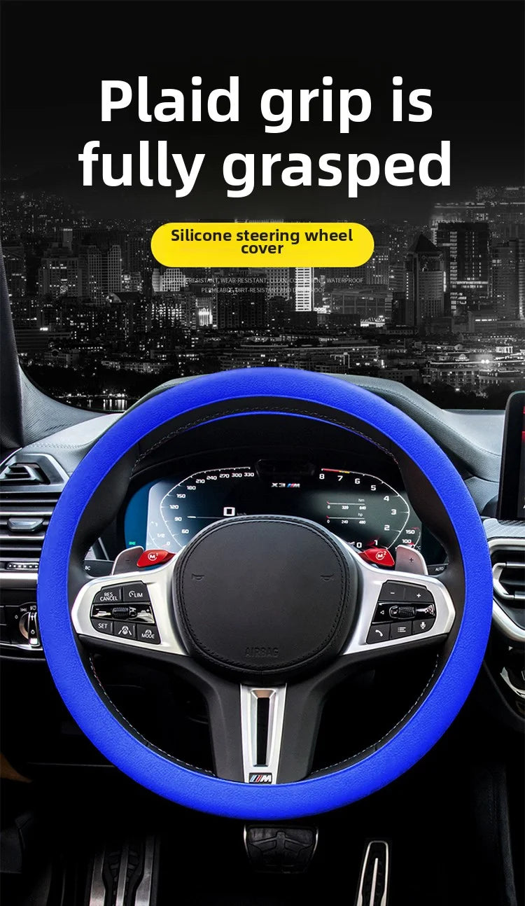 Universal Silicone Car Steering Wheel Cover Anti Slip 32CM 40CM