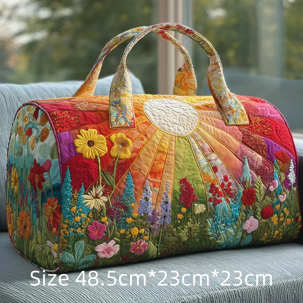 Hot Sale 3D Quilted Bag for Women Colorful Landscape Print Travel Sunrise Desert Mountain Cactus Printed Overnight Trip Bags