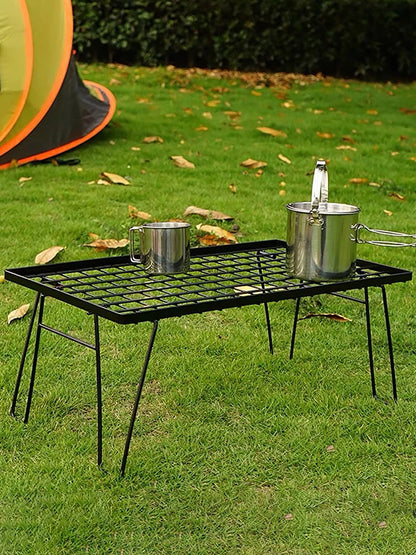 Foldable Camping Table, Outdoor Barbecue Iron Table, Tea Cooking, Picnic Backy Mini Desk, Portable Aluminum Alloy