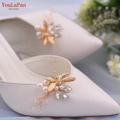 1 Pair Shoe Clips Removable Charm Shoe Buckle Bride Bridesmaid Wedding Shoe Accessories