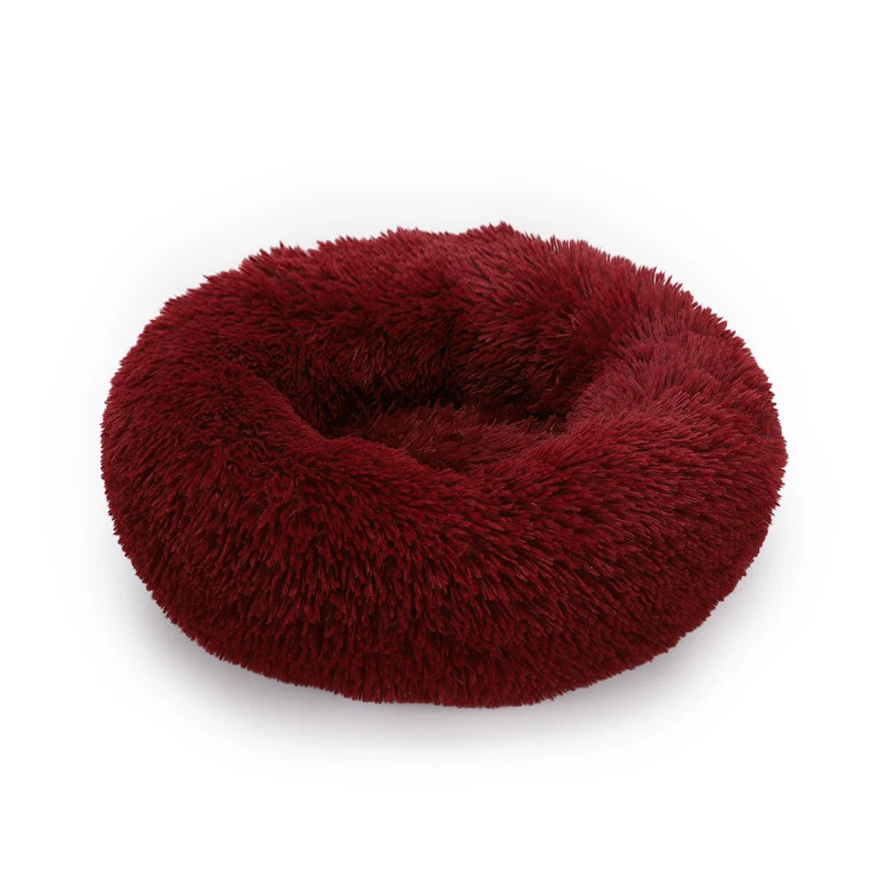 Plush Donut Dog Bed Washable Pet Cushion