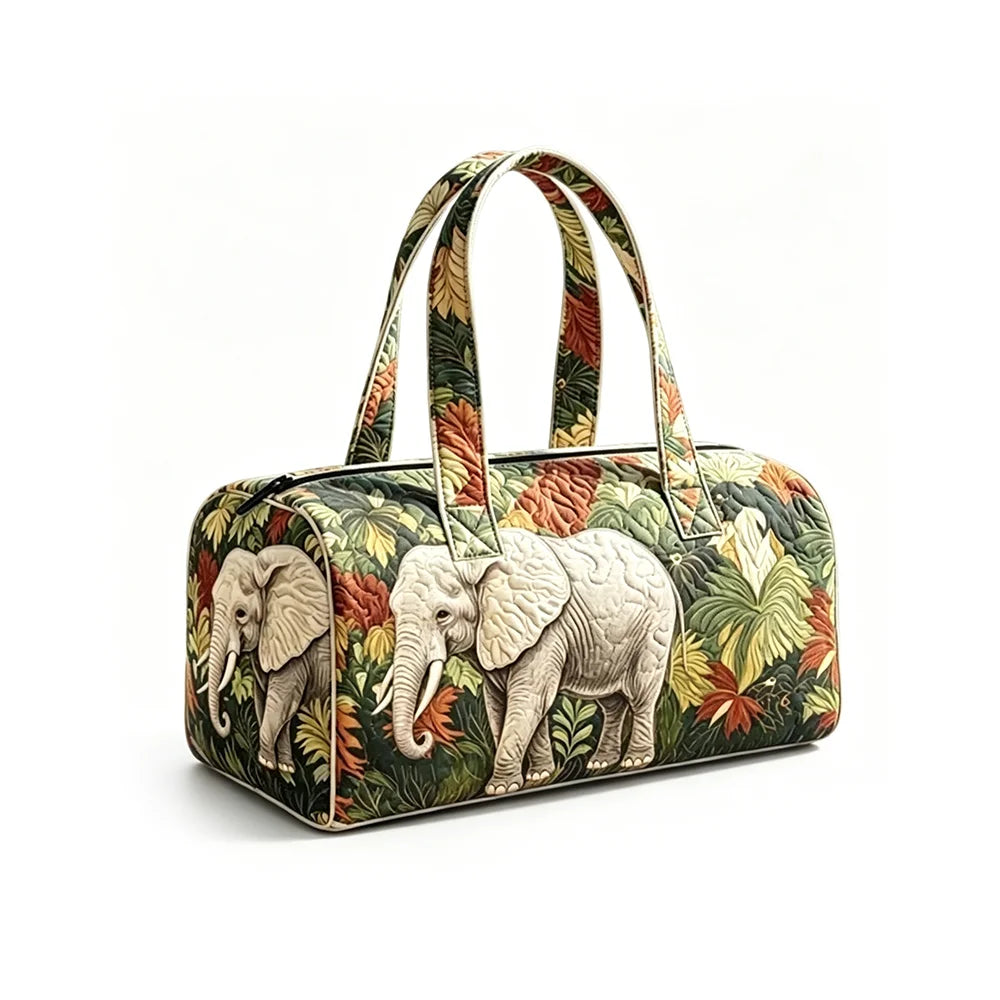Vintage Animal Print Quilted Duffel Bag Overnight Travel Bag Lightweight Handheld Luggage for Vacation Gym Weekend Getaway
