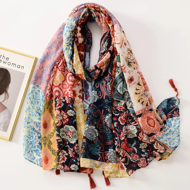 Bandannas Designer Scarf Luxury Scarves Woman Scarf Elegant Women's Shawls For Cotton Veils Bandana Brand