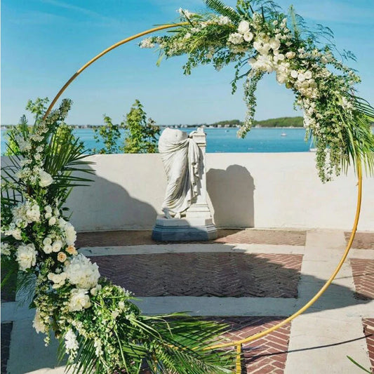 Metal Circle Stand Wedding Arche Round Balloon Arch Flower Gold Background Arch DIY Frame Birthday Party Shower Decoration