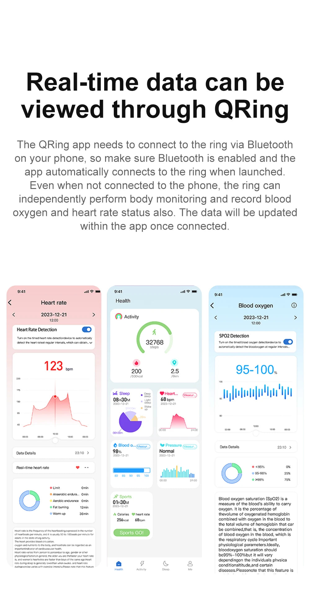 R02 Smart Ring Military Grade Titanium Steel Shell Health Monitoring IP68 & 5ATM Waterproof Multi-sport Modes