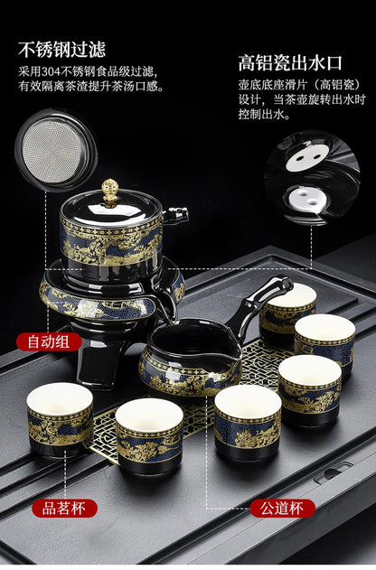 8 Pcs Household Ceramics Tea Pot Set Chinese Classical Ceramic Bone Teaset Gaiwan Porcelain Kung Fu Teapot Set For Gift