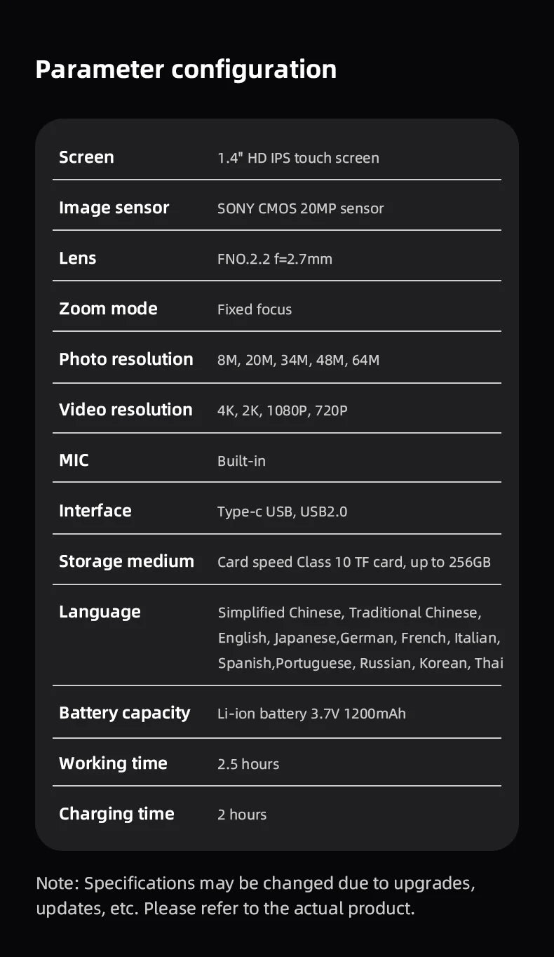 4K WiFi Action Camera Waterproof Mini Sports Camera with Touch Screen for Motorcycle Travel Body Cam