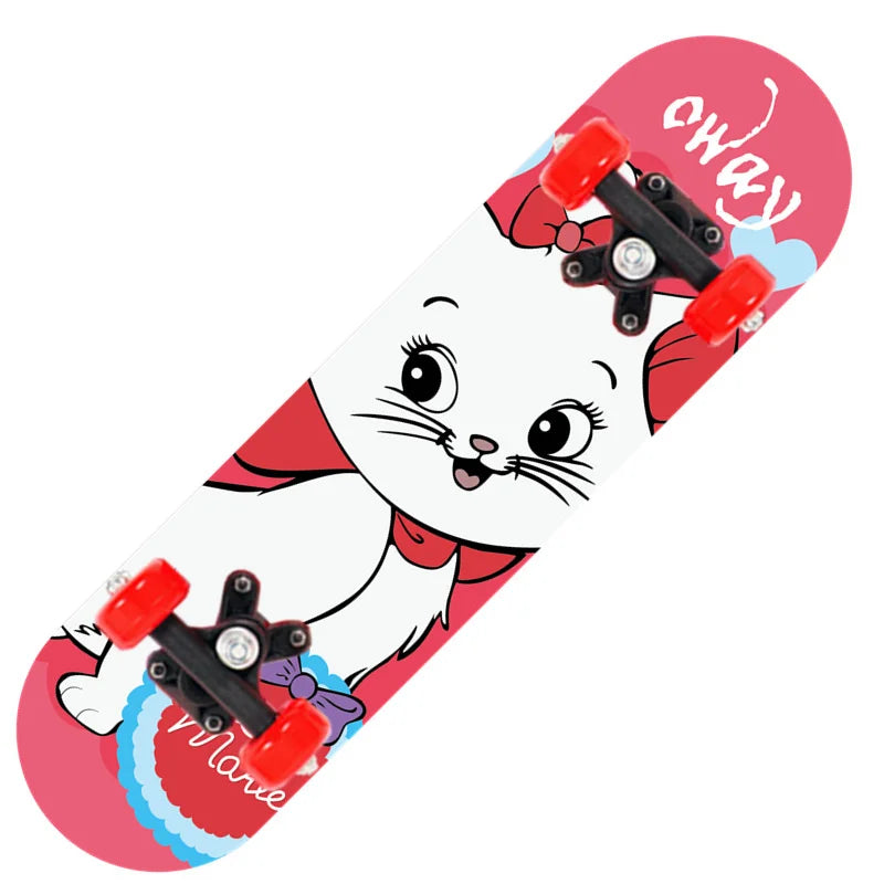 Cartoon Four-wheel Skateboard  Beginner Skateboards Maple Wood Deck Skate Board Outdoor Double Rocker Skateboard