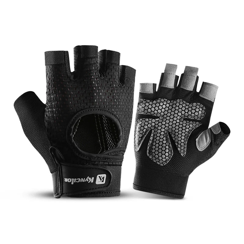 Sports Fitness Men And Women Weightlifting Breathable Non-Slip Silicone Half-Finger Cycling Gloves