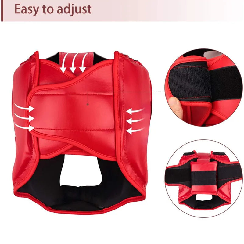 Boxing Headgear for Children Adults,PU Karate Muay Thai Guantes De Boxeo Free Fight MMA Sanda Training Boxing Safety Helment