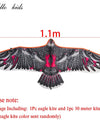1.1m Eagle Kite With 30 Meter Kite Line Large Eagle Flying Bird Kites Children Gift Family Trips Garden Outdoor Sports DIY Toy