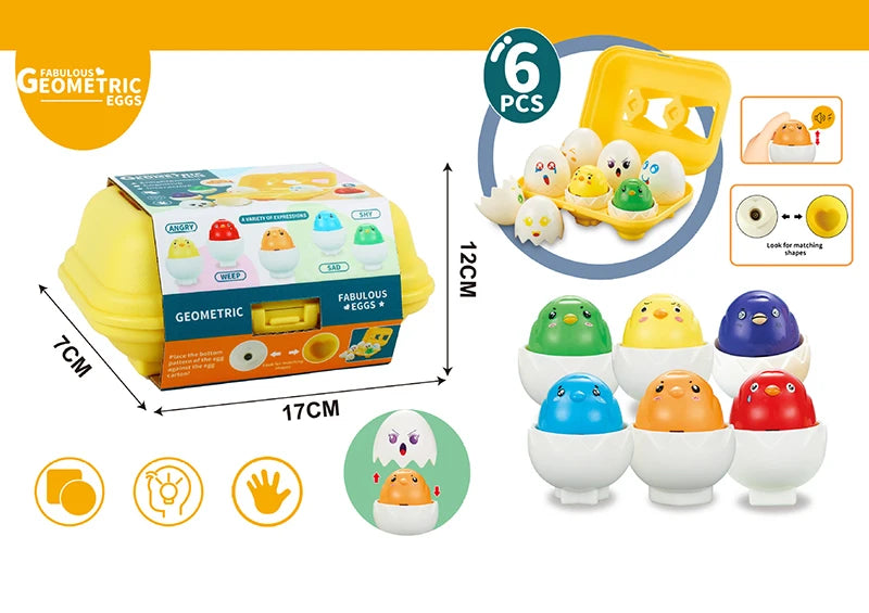 Eggs Toy 3D Puzzle Montessori Learning Education Math Toys Shape Match Smart Game For  Educational Easter Gifts