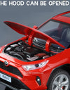 1:24 Scale RAV4 Camry Model Car Toy Metal Diecast Simulation Collection Sound & Light Vehicles Models Hobby Ornaments Gifts