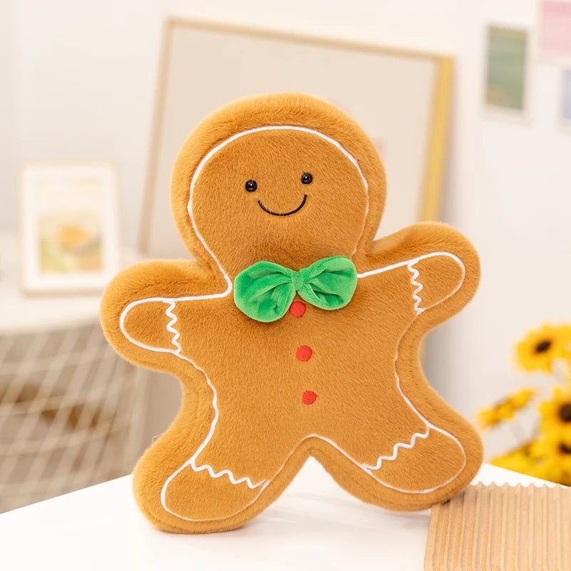 Christmas Tree Gingerbread House Bell Snowman Plush Decor