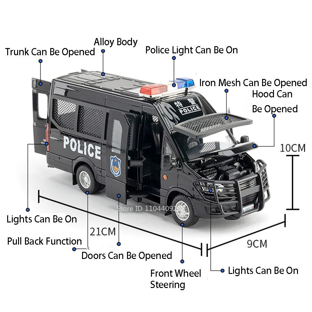 1:24 Scale Special Lada 2106 Police Car Model Toy Alloy Body Rubber Tire Metal Diecast 110 Explosion-proof Vehicle Models