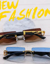 Rimless Sunglasses Women Trendy Square Sunglasses