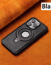 Leather for Magsafe Case For iPhone 16 15 Pro Max 14 Plus 16Pro Luxury Protection Magnetic Ring Holder Back Cover