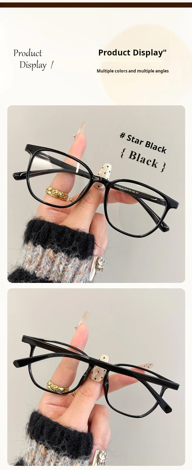 Retro Square Blue Light Blocking Progressive Multifocal Prescription Glasses