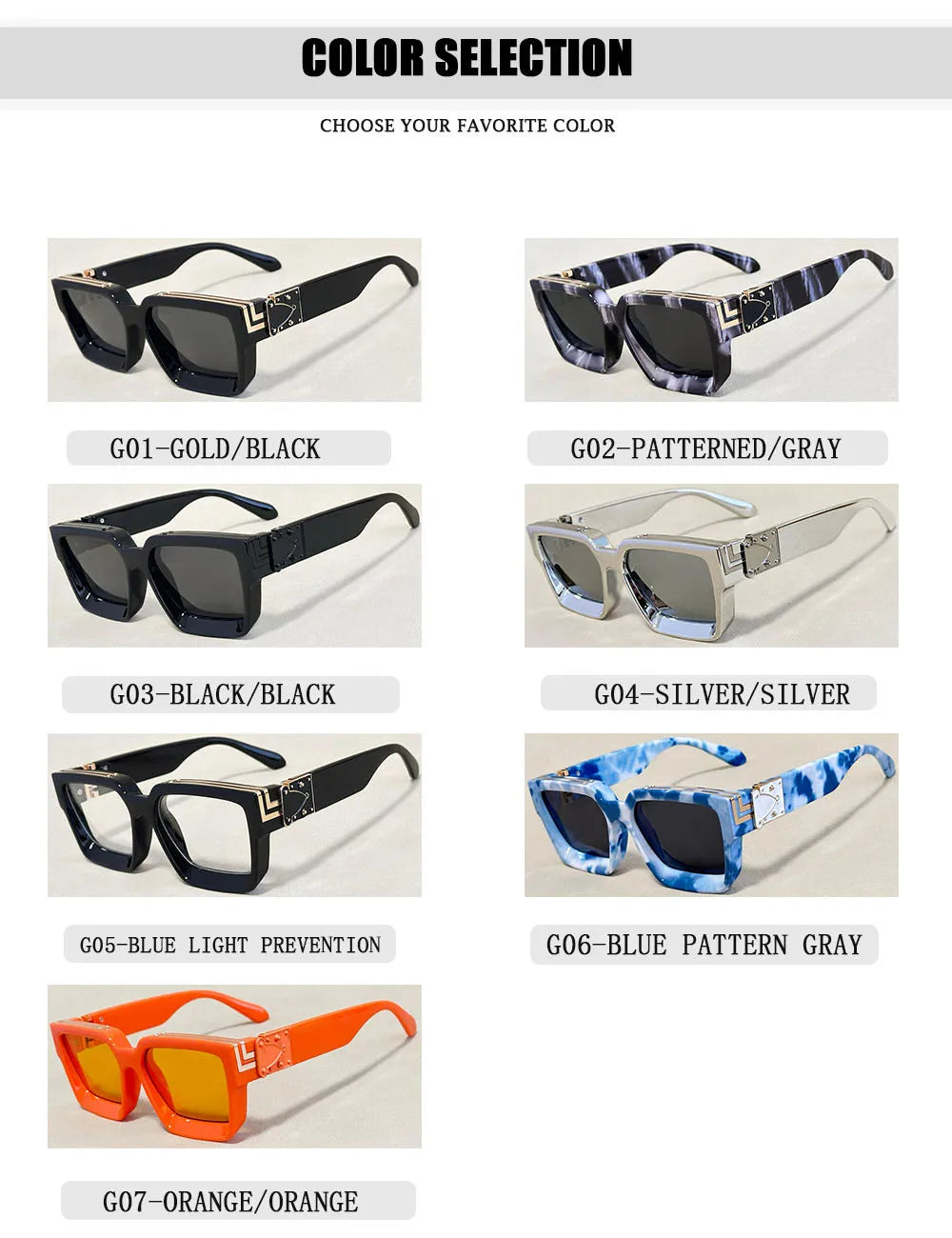 Oversized Square Vintage Sunglasses With UV400 Protection
