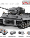 925pcs Ww2 Military Army 1:35 Sd.Kfz.181 Tiger Tank City Remote Control Building Blocks Weapon Bricks RC Vehicle Toys
