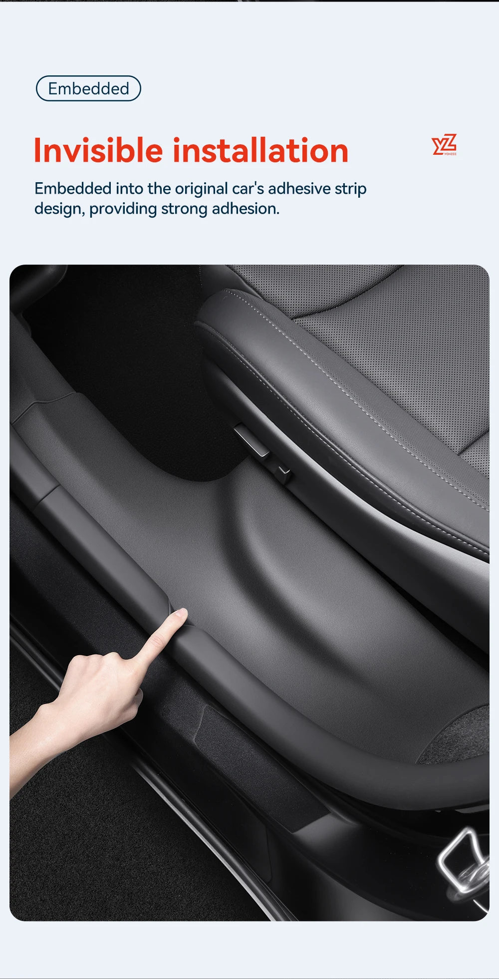TPE Door Sill and A B Pillar Protector Set for Tesla Model YL 2026 Anti Kick Waterproof Threshold Guard