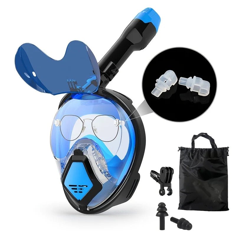 Snorkeling Mask For High-definition Anti Fog Foldable Swimming Fully Dry Myopia Diving Goggles