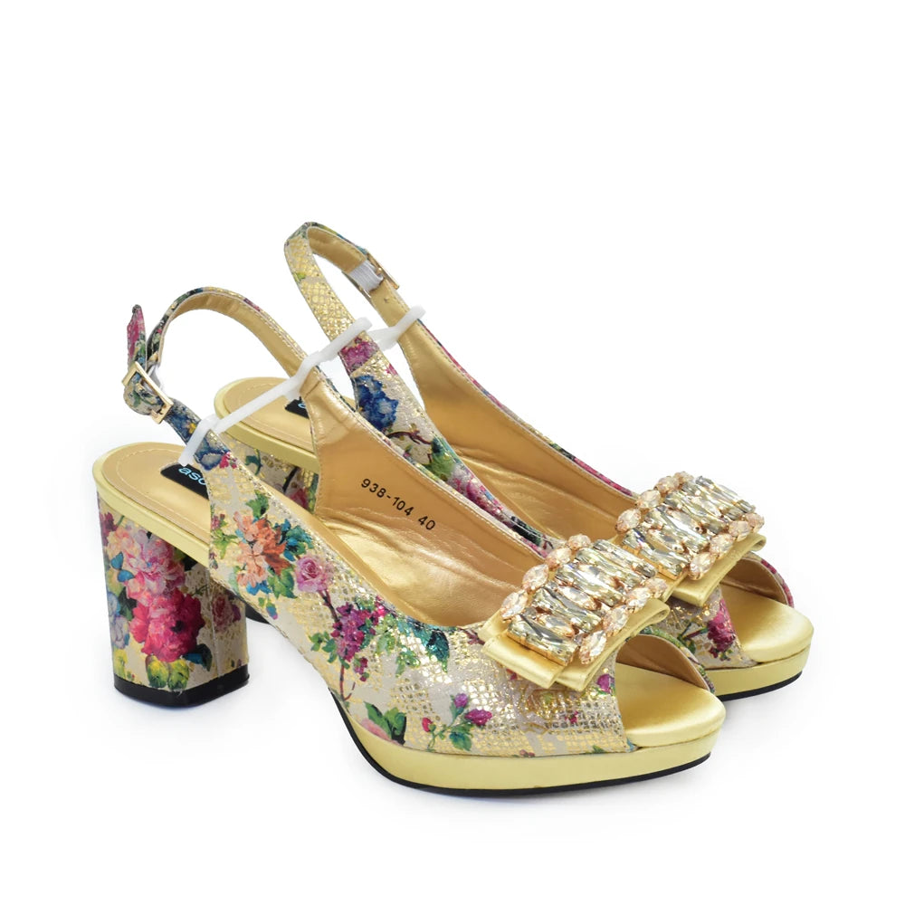 Italian Design Rhinestone-encrusted Ladies Party Shoes And Special Bag High Heels And Dual Purpose Bag Women's Shoes