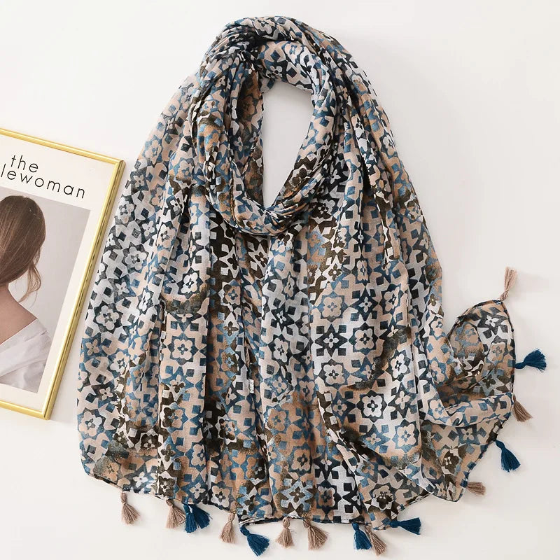 Bandannas Designer Scarf Luxury Scarves Woman Scarf Elegant Women's Shawls For Cotton Veils Bandana Brand