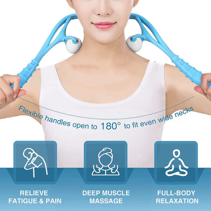 Neck Massager,Handheld Deep Tissue Massage Stick Tool for Muscle Pain Relief,for Neck,Hands,Legs,Light Weight & Portable