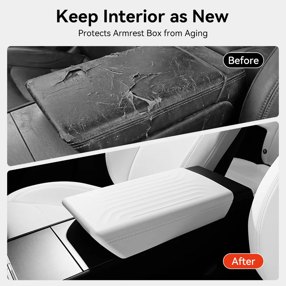 TPE Armrest Cover for Tesla Model Y Juniper Model YL and Model 3 Highland Center Console Protector