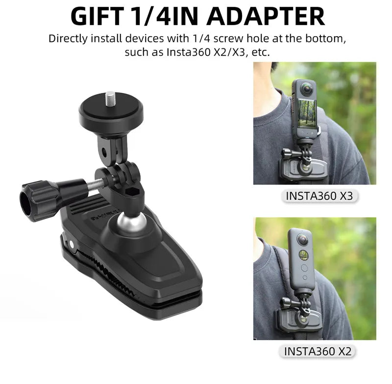 Magnetic Backpack Clip Mount for Action Cameras and Pocket Cameras
