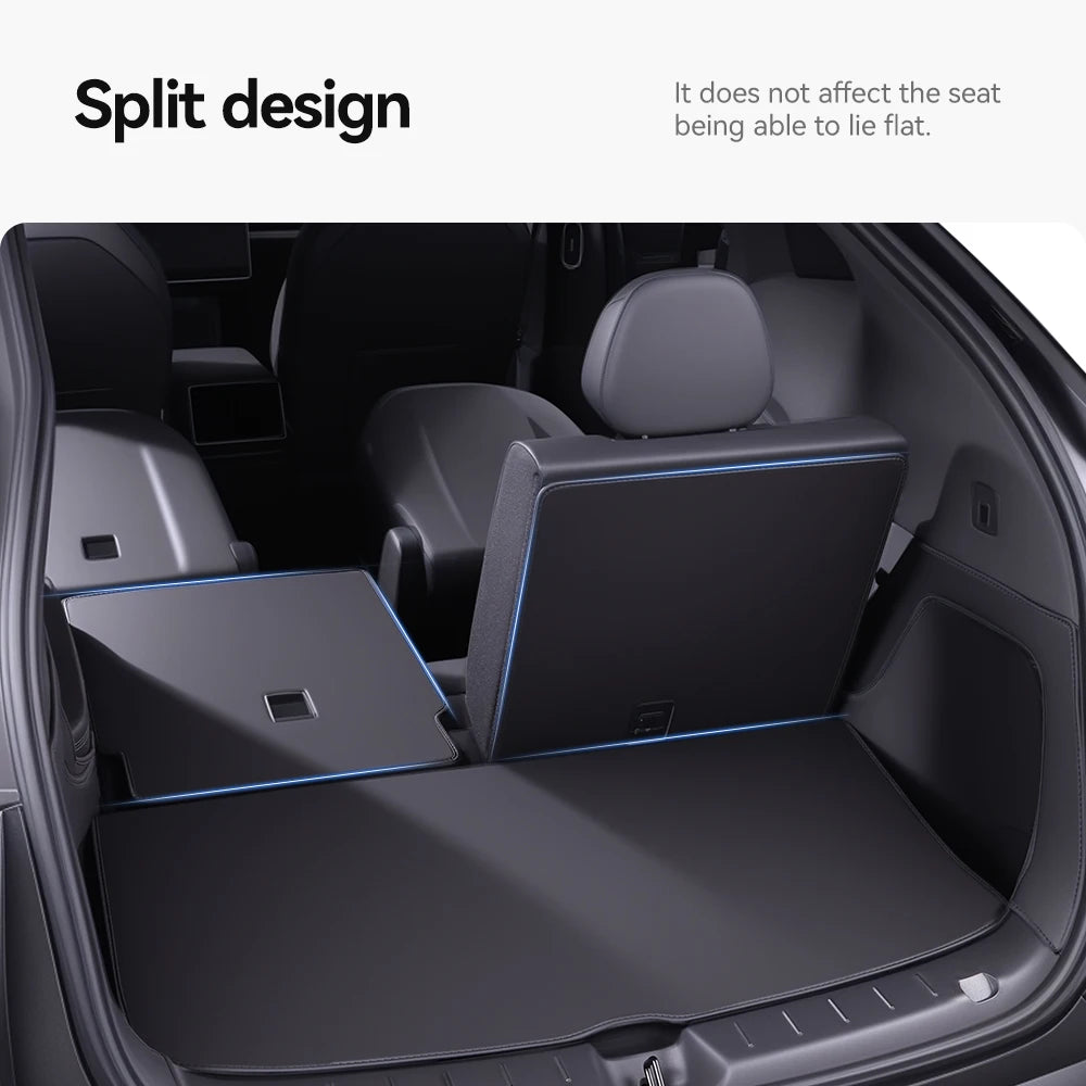 Full Coverage Nappa Leather Trunk Mat for Tesla Model YL Juniper 2026 6 Seat All Weather Cargo Liner