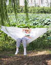 Super Comfortable Canvas Hammock Chair Durable Indoor/Outdoor Swing Seat for Garden, Patio, Camping, Home Leisure