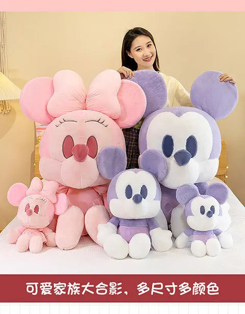 Kawaii Mickey Minnie Plush Toy Couple Doll Stuffed Dolls Animal Kids Birthday Gift for Girls Soft Cuddly Pillow Pal Wholesale
