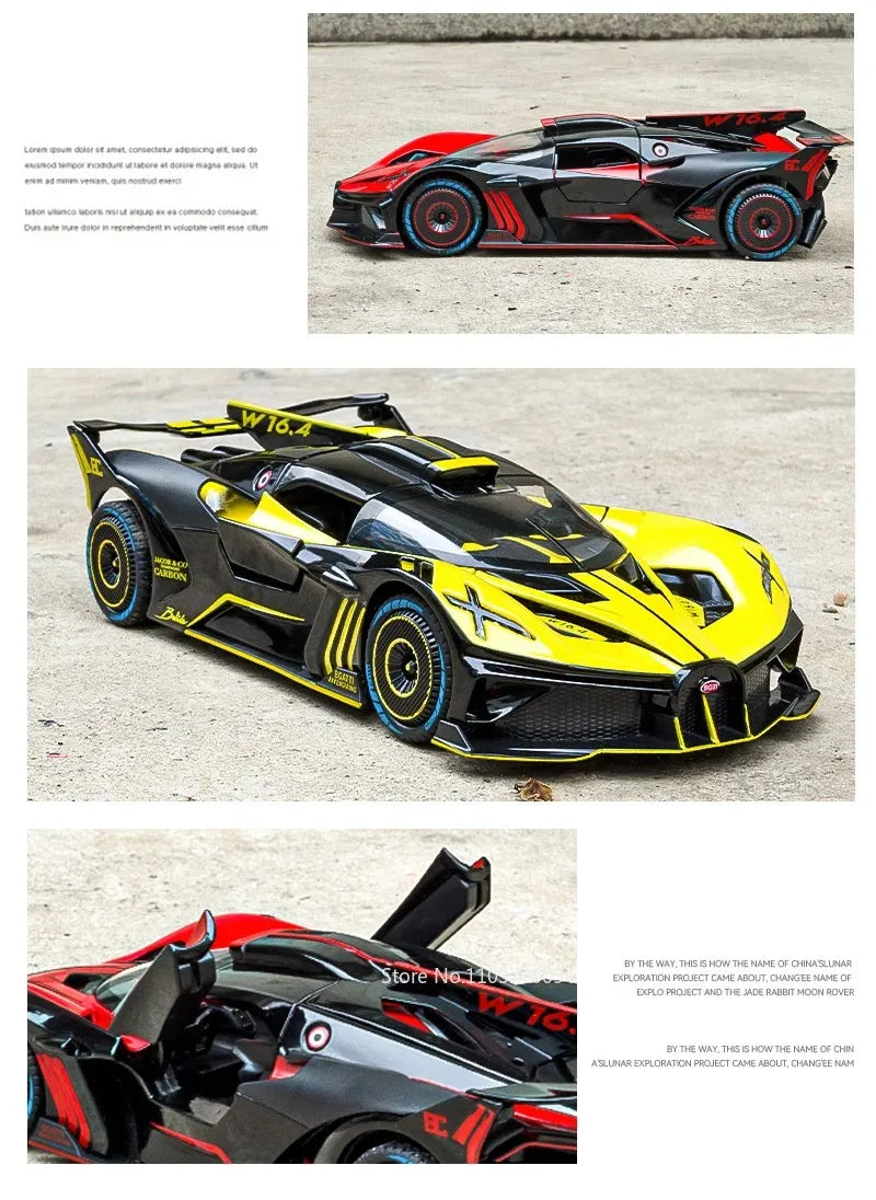 1:24 Bolide Revuelto Alloy Model Diecast Car Toys Doors Opened Sound Light Pull Back Miniature Vehice Boy Adult Birthday Present
