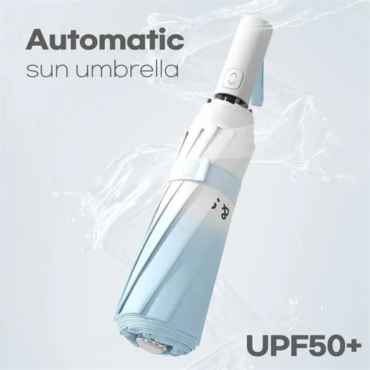 Modern Design Automatic Umbrella Sun UV Protection Folding Umbrella Patio Parasol Portable Gradient Women Umbrellas Sunshade